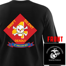 Load image into Gallery viewer, 4th Force Reconnaissance Battalion USMC Unit Black Long Sleeve T-Shirt
