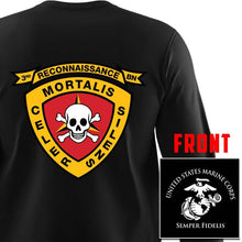 Load image into Gallery viewer, 3rd Recon USMC long sleeve Unit T-Shirt, 3rd Recon, USMC gift ideas for men, USMC unit gear, 3rd Recon logo, 3rd Reconnaissance Bn logo, Marine Corp gifts men or women 
