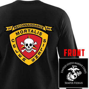 3rd Recon USMC long sleeve Unit T-Shirt, 3rd Recon, USMC gift ideas for men, USMC unit gear, 3rd Recon logo, 3rd Reconnaissance Bn logo, Marine Corp gifts men or women 