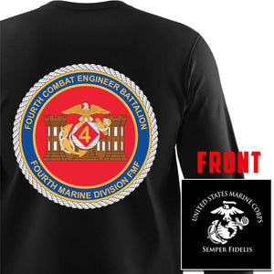 4th Combat Engineer Battalion - USMC Unit Long Sleeve T-Shirt