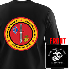 Load image into Gallery viewer, 3rd Bn 7th Marines Marines Long Sleeve T-Shirt, 3/7 unit t-shirt, 3rd Battalion 7th Marines
