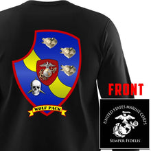 Load image into Gallery viewer, 3d LAR USMC long sleeve Unit T-Shirt, 3rd Light Armored Reconnaissance logo, USMC gift ideas for men, Marine Corp gifts men or women 3d LAR Unit Logo, 3d Light Armored Reconnaissance 
