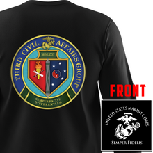 Load image into Gallery viewer, Third Civil Affairs Long Sleeve T-Shirt, 3rd Civil Affairs unit t-shirt, USMC 3rd Civil Affairs, 3rd Civil Affairs t-shirt, 3rd Civil Affairs Long Sleeve Black T-Shirt
