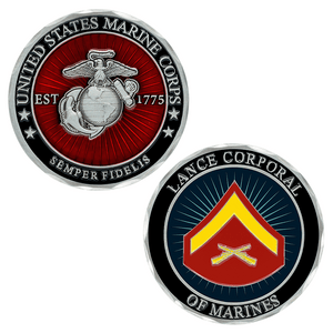 Lance Corporal USMC Coin, Lcpl USMC Coin, USMC Rank Coin, Lance Corporal of Marines