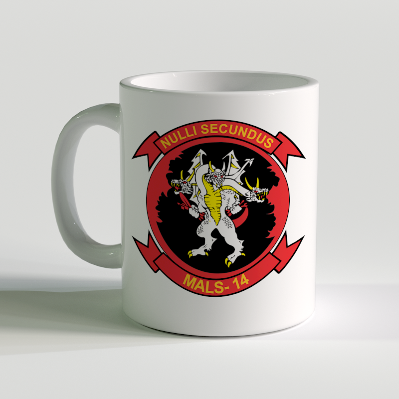 MALS-14 unit coffee mug, Nulli Secundus, USMC Unit Coffee Mug