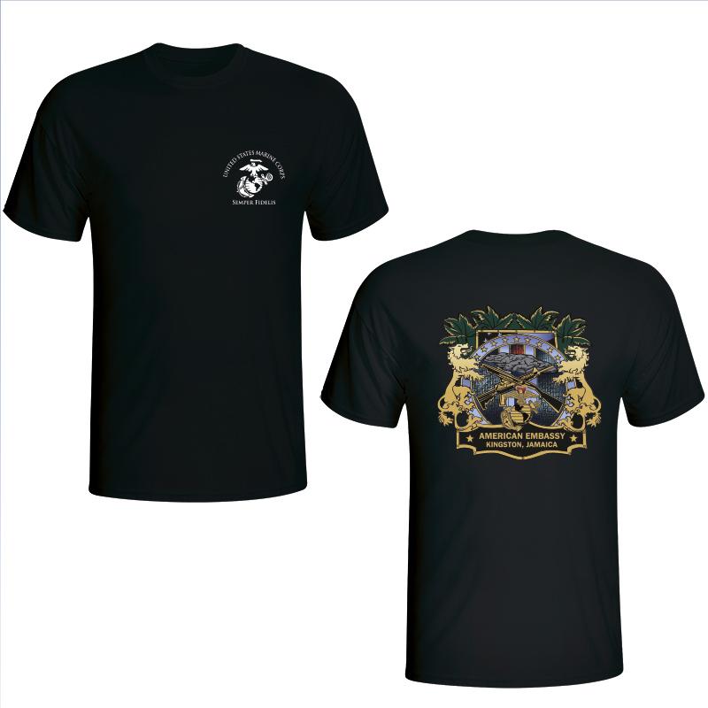 Marine Security Guard Jamaica Black T-Shirt