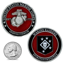 Load image into Gallery viewer, USMC Raiders, Marine Raiders Unit Coin, Marine Corps Raiders
