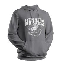 Load image into Gallery viewer, Marines First In Last Out Grey Sweatshirt

