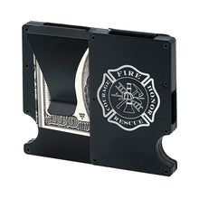 Load image into Gallery viewer, Metal RFID wallet Fire Fighter wallet with money clip
