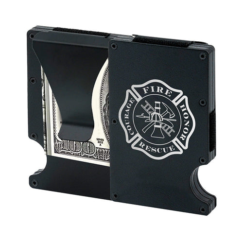 Metal RFID wallet Fire Fighter wallet with money clip