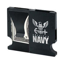 Load image into Gallery viewer, Metal RFID wallet America&#39;s Navy wallet with money clip
