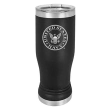 Load image into Gallery viewer,  20 oz Navy Black Double Wall Vacuum Insulated Stainless Navy Tumbler Travel Mug, US Navy Travel Mug
