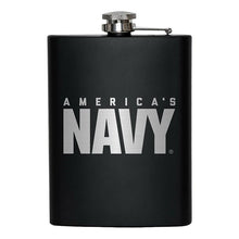 Load image into Gallery viewer, 8oz USN US Navy Flask Matte Black
