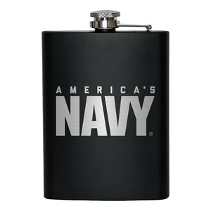 8oz USN US Navy Flask Matte Black