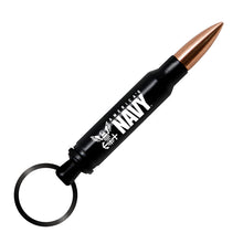 Load image into Gallery viewer, US Navy 5.56 Replica Bullet Bottle Opener Keychain
