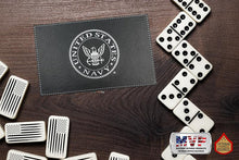 Load image into Gallery viewer, US Navy Double Nine Dominoes - Black Leather Box
