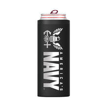 Load image into Gallery viewer, America&#39;s Navy Thin Can Cooler Black
