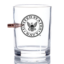 Load image into Gallery viewer, US Navy Bullet Whiskey Glass – .308 Bullet - Navy Rocks Glass - Sailor Gifts, US Navy whiskey glass
