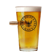 Load image into Gallery viewer, Navy Bullet Beer Glass – Real .50 Caliber Bullet Design 16 Oz.
