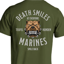 Load image into Gallery viewer, death smiles marines smile back usmc gift marine corp gift ideas
