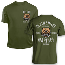 Load image into Gallery viewer, death smiles marines smile back usmc gift marine corp gift ideas
