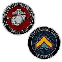 Load image into Gallery viewer, USMC Private First Class Coin, PFC USMC Coin, Private First Class Of Marines
