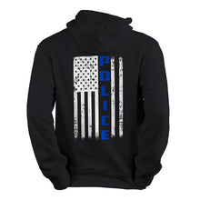 Load image into Gallery viewer, Police First Responder Hoodie, Thin blue line weatshirt, Police hoodie, police sweatshirt, back the blue, back the badge
