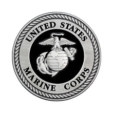 Load image into Gallery viewer, Black and Silver 3D Marine Corps EGA Emblem Two Inch Medallion
