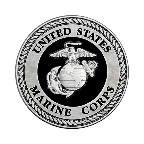 Black and Silver 3D Marine Corps EGA Emblem Two Inch Medallion