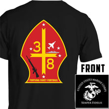 Load image into Gallery viewer, 3rd Bn 8th Marines USMC Unit T-Shirt, 3rd Bn 8th Marines, USMC gift ideas for men, Marine Corp gifts men or women 3d
