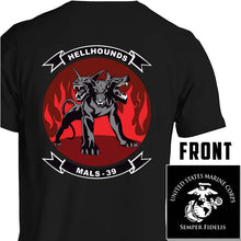 Load image into Gallery viewer, MALS-39 USMC Unit T-Shirt (Hellhounds Version)
