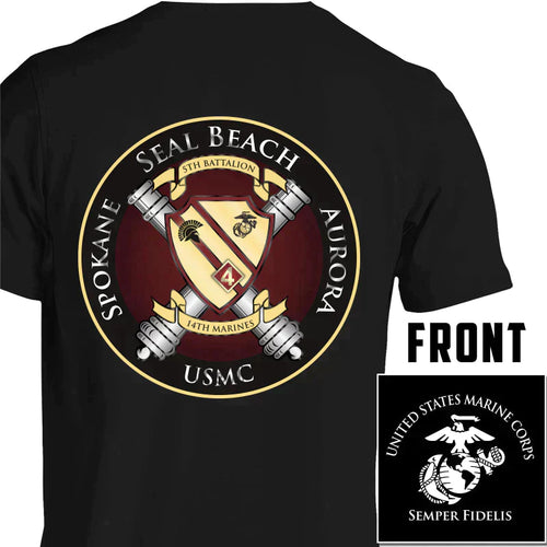 5th Bn 14th Marines USMC Unit T-Shirt, 5th Bn 14th Marines, USMC unit gear, 5th Bn 14th Marines logo, 5th Battalion 14th Marines logo, USMC gift ideas for men, Marine Corp gifts men or women 