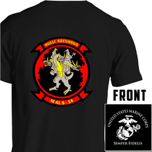 Load image into Gallery viewer, MALS-14 T-Shirt, USMC T-Shirt, USMC Unit T-Shirt, Marine Aviation Logistics Squadron 14, Nulli Secundus
