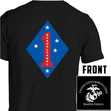 Load image into Gallery viewer, 1st Marine Division USMC Unit T-Shirt, 1st MARDIV USMC Unit Logo, USMC gift ideas for men, Marine Corp gifts for women
