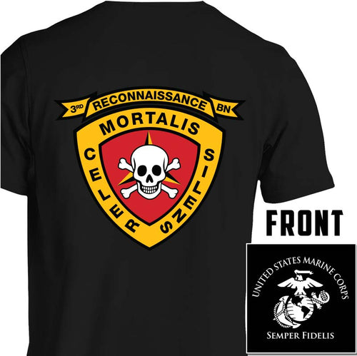 3rd Reconnaissance Battalion unit t-shirt, 3rd Recon Bn unit t-shirt, usmc custom unit gear, USMC Unit Long Sleeve T-Shirt