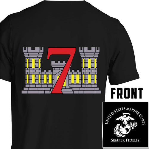 7th Engineer Support Battalion USMC Unit T-Shirt, 7th ESB USMC Unit Logo, USMC gift ideas for men, Marine Corp gifts men or women