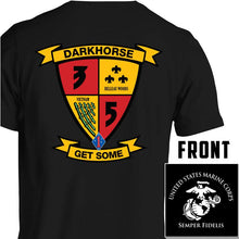Load image into Gallery viewer, 3/5 unit t-shirt, 3rd battalion 5th marines unit t-shirt, USMC unit t-shirt, USMC custom unit gear
