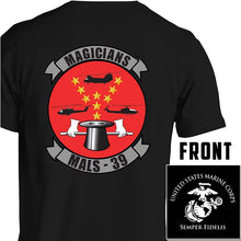 Load image into Gallery viewer, Marine Aviation Logistics Squadron 39 (MALS-39) USMC Unit T-Shirt, MALS-39 logo, USMC gift ideas for men, Marine Corp gifts men or women MALS-39 
