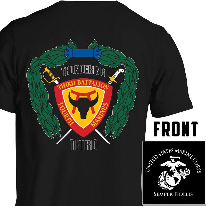 3/4 unit t-shirt, 3rd battalion 4th marines unit t-shirt, 3rd battalion 4th marines, USMC unit t-shirt, USMC custom unit gear