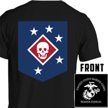 Load image into Gallery viewer, Marine Raiders USMC Unit T-Shirt, Marine Raiders, USMC unit gear, Marine Raiders logo, Marine Raider Regiment logo, USMC gift ideas for men, Marine Corp gifts men or women black
