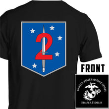 Load image into Gallery viewer, 2nd MSOB USMC Unit T-Shirt, 2nd MSOB logo, USMC gift ideas for men, Marine Corp gifts men or women 2nd MSOB 2nd Marine Raider Battalion black
