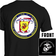Load image into Gallery viewer, Combat Logistics Regiment Unit Logo Black Short Sleeve T-Shirt
