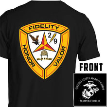 Load image into Gallery viewer, 2/9 Unit T-Shirt, 2nd Battalion 9th Marines unit t-shirt, USMC unit T-shirt, USMC custom unit gear
