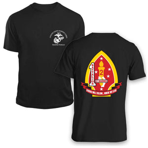 1st Battalion 2nd Marines USMC Unit T-Shirt, 1st Battalion 2nd Marines, USMC unit gear, 1st Battalion 2nd Marines logo, 1st Bn 2d Marines logo, USMC gift ideas for men 