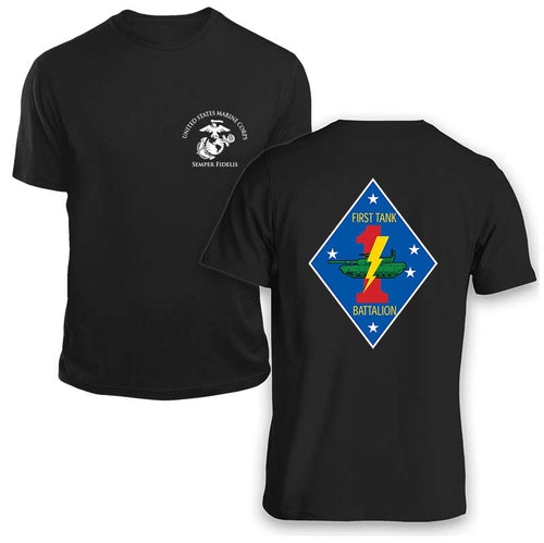 1st Tank Bn USMC Unit T-shirt, 1st Tank Bn Marines Unit T-shirt, 1st Tank Battalion Unit T-shirt, USMC Unit T-shirt