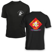 Load image into Gallery viewer, 4th Reconnaissance Battalion Marines Unit Logo Black Short Sleeve T-Shirt
