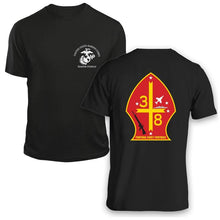 Load image into Gallery viewer, 3rd Bn 8th Marines USMC Unit T-Shirt, 3rd Bn 8th Marines, USMC gift ideas for men, Marine Corp gifts men or women 3d black
