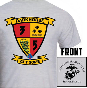 3rd Bn 5th Marines USMC Unit T-Shirt, 3rd Bn 5th Marines logo, USMC gift ideas for men, Marine Corp gifts men or women 3rd Bn 5th Marines 3d Bn 5th Marines  grey