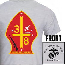 Load image into Gallery viewer, 3rd Bn 8th Marines USMC Unit T-Shirt, 3rd Bn 8th Marines, USMC gift ideas for men, Marine Corp gifts men or women gray
