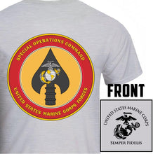 Load image into Gallery viewer, MSOB USMC Unit T-Shirt, MSOB logo, USMC gift ideas for men, Marine Corp gifts men or women Marine Special Operations Battalion

